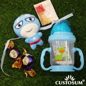 Alternative view of Soft Toy Keychain Rakhi  inclusive of Tilak-Chandan-Chawal-Mishri and Delicious Chocolate Treat